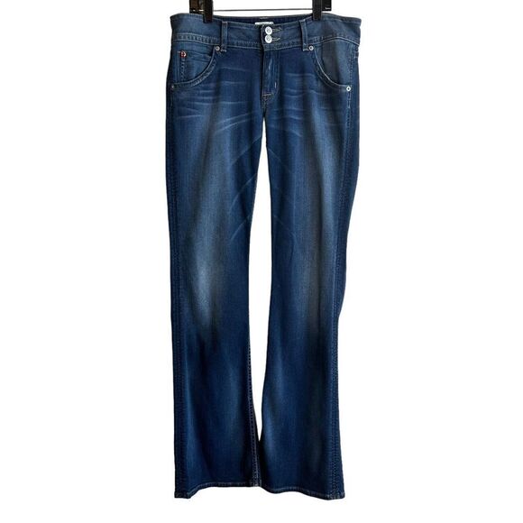 Hudson Signature Mid-Rise Boot Cut Jeans Size 30 Dark Wash Flap Pocket USA Woman - Picture 2 of 10